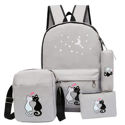 4-piece School Bag Set/ Backpack Children School Bags For Girls Boys Canvas School Bag Fashion Kids