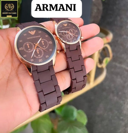 Armani Couple Watch ,stylish Watch Adjustable Strap (with Box)