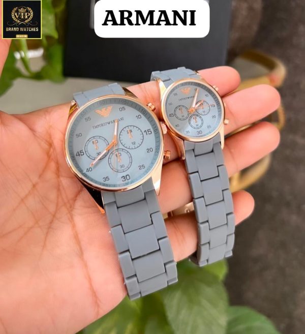 Armani Couple Watch ,stylish Watch Adjustable Strap (with Box)