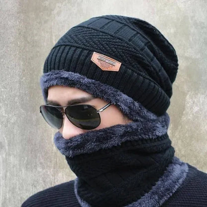 Head & Neck Cap Beanies Combo – Woolen Winter Beanie Cap With Neck Warmer Muffler For Men And Women ₨425