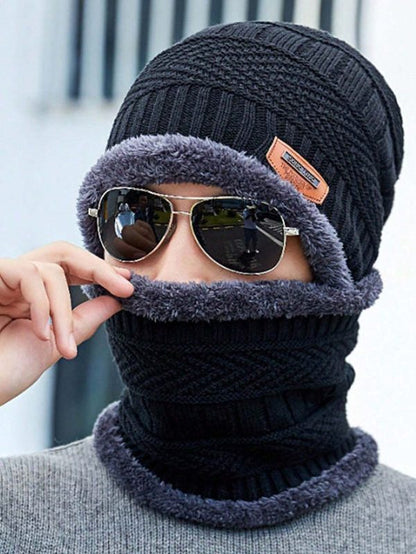 Head & Neck Cap Beanies Combo – Woolen Winter Beanie Cap With Neck Warmer Muffler For Men And Women ₨425