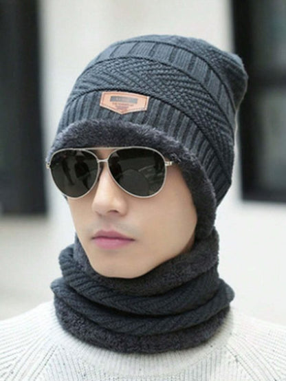 Head & Neck Cap Beanies Combo – Woolen Winter Beanie Cap With Neck Warmer Muffler For Men And Women ₨425