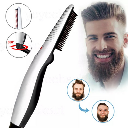 Rechargeable Hair Curler Beard Shawl Comb Multi Functional Hair Straightener Comb Brush – Imported