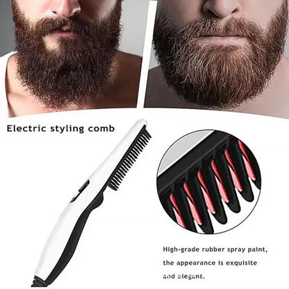 Rechargeable Hair Curler Beard Shawl Comb Multi Functional Hair Straightener Comb Brush – Imported